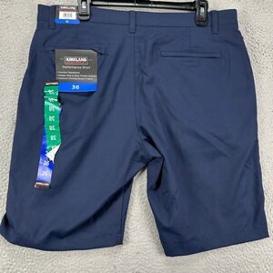 Kirkland Mens Performance Tech Shorts 36 Blue Chinos Wicking‎ Pocket Outdoor NEW